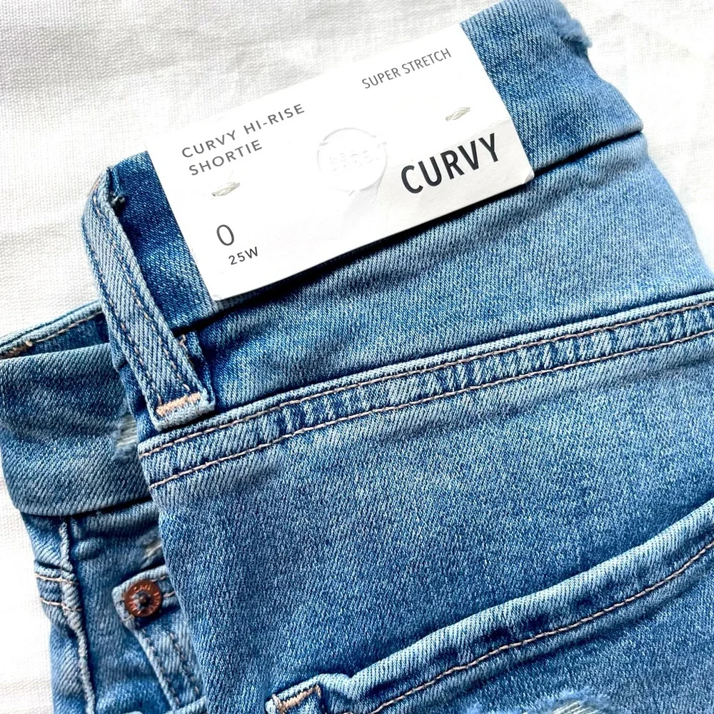 🦅 NWT American Eagle Curvy Hi-Rise Super-Stretch Shortie | Size 0/25W 🦅 - Picture 5 of 6